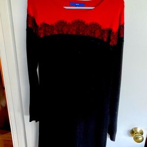 Apt 9 red and black sweater dress